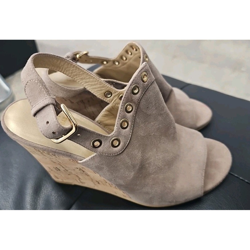 Women's Stuart Weitzman Cork Wedge Ankle Strap Sandal Made in Spain Size 7.5